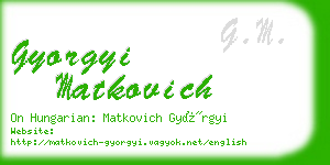 gyorgyi matkovich business card